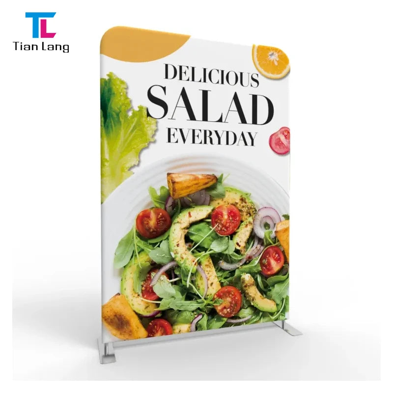 Tian Lang 8 Foot Double-Sided Trade Show Display with Straight Tension Fabric for Events and Activities
