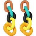 Ins Style Personality Exaggerated Fashion Jewelry Bohemian Colorful Link Chain Acrylic Chain Earrings BOHEMIA for Women 1 Pair