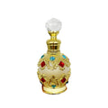 Luxury Custom Embossed Dubai Arabian Perfume Bottle 15ml Glass Bottle Spray Pumpwith Metal Dropper Oil Bottles