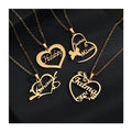 NEWNORTH Custom Name Necklace Stainless Steel Jewelry Personalized Custom Name Butterfly Love Pendant Couple Necklace for Women