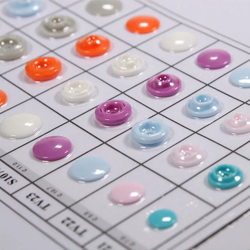 Bulk Order ABS Plastic Snap Buttons 10mm 15mm Sizes Waterproof Fastener for Packaging Medical Uniforms DIY Crafts Custom Logo