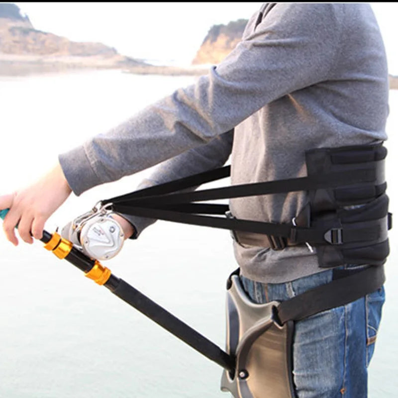 Sea Fishing Belt Rod Holder Aluminum Heavy Duty Deep Sea Fishing Rod Holder Distribute Fighting Belt