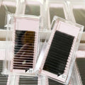 Matte Black Lash Extensions 0.03 0.05 Eyelash Extension Wholesale Mink Volume Lash Extensions Private Label Fluffy Lash Trays