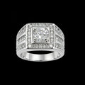 Jasen Amazing Designs Iced Out Cubic Zirconia Stones 925 Sterling Silver Engagement Promise Ring for Love
