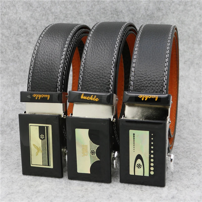 New Mens Automatic Buckle Belts PU Cheap Business Belt Wholesale Yiwu LQbelt Factory Direct Sale Belts for Man