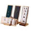 Popular Bamboo 12 Grids Jewelry Necklace Chain Bracelet Rack Display Holder Prop