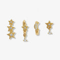LOZRUNVE Fashion Dainty 14k Gold Plated Moon and Star Earring Set Sterling Silver 925