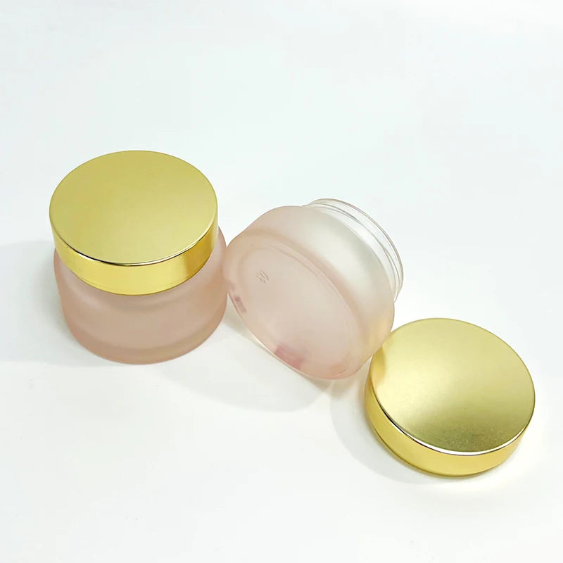 Hot Selling 30G 50G Transparent Cosmetic Glass Jar Empty Bottle with Plastic Screw Cap for Face Cream & Eye Cream
