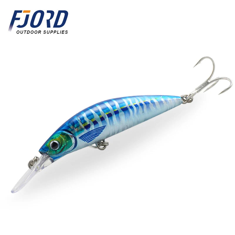FJORD 17g 70mm Long 3D Colors New Wholesale Saltwater Sinking Minnow Lures Glowing for Pike in River Lake Stream ABS Plastic