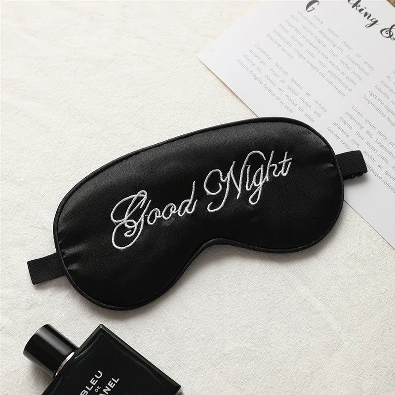 Embroidered Double-sided Artificial Silk Eye Mask