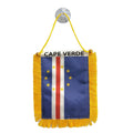 Cheap Custom Satin Cape Verde Mini Car Pennant Flag With Suction Cup for Car Rearview Mirror and Home Decoration