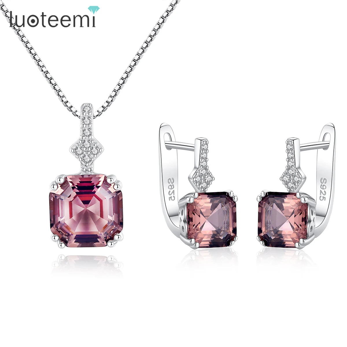 CZCITYFactory Wholesale Hotsale Fashion Women Jewelry 925 Sterling Silver Necklace Earrings Rings Silver Jewelry Sets