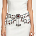 Vintage Coins Tassels Rhinestones Waist Chains Dunhuang Belly Dance Ancient Style Belts Travel Photography Accessories