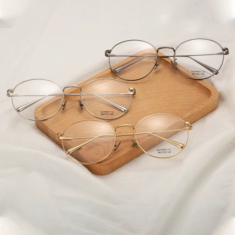 Classic Round Metal Frame Myopia Eyewear Fashion Retro Optical Glasses Ultralight Eyeglasses