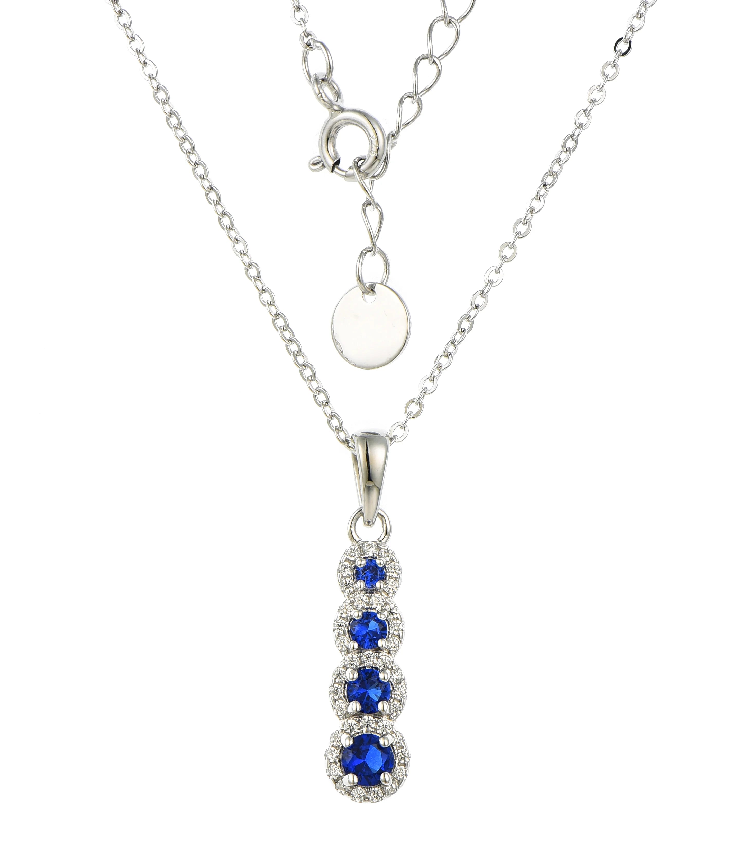 QX Custom Minimalist 925 Sterling Silver Round Pendant Fine Jewelry Zircon Women Necklaces