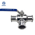 Aohoy Food Grade Wholesale OEM Bulk Order 304 316L Sanitary Stainless Steel Manual Tri Ferrule Clamp Three Way Water Ball Valve