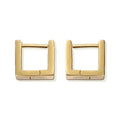 Classic 925 Sterling Silver Fashion Earring Jewelry Glossy Chunky 18k Gold Square Hoop Earrings for Women Fine Jewelry