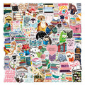 100Pcs New Reading Book Study Graffiti Sticker for Notebook Laptop Library PVC Vinyl Custom Label