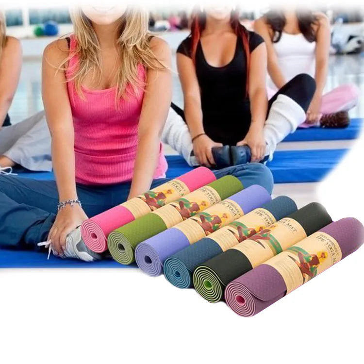 Gym Eco-Friendly Double Color Exercise Non-Slip TPE Foam Yoga Mat