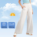 Hot Selling UPF 50+ Cool Wear High Waist With Pockets Slimming Fitness Sports Quick Dry Outdoor Wide Leg Pants Women