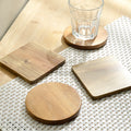 Wood Engraving Home Decoration Insulation Non-slip Drink Coaster Square Round Custom Acacia Wood Coaster for Tableware