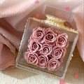 Handbag with Preserved Roses Eternal Flowers and Perfume Bottle for Christmas Graduation Valentine's Day Rose Box