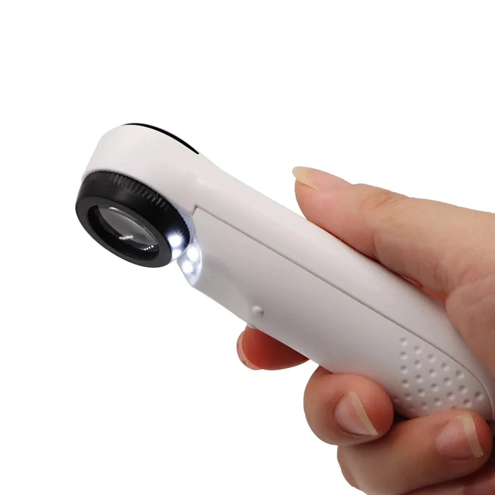 LED Light Handheld 40 Times HD Magnifier Glass PCB Circuit Board Repair Tools Mini Microscope Magnifying Glass Jewelry Loupe