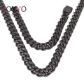 2022 Hot Selling 316 l Stainless Steel Jewelry Set Black Color Hip Hop Men Bracelet Necklace Biker Jewelry