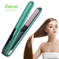Professional Ceramic Flat Iron Hair Straightener-USB-Powered LED Display Portable Cordless for Hotel & Salon Use