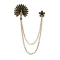Brand New Business Suit Accessories Peacock Brooches Retro Animal Safety Lapel Pins With Flower Tassel Chain