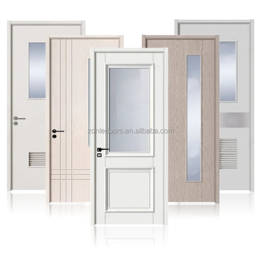 WPC Waterproof Door Glasses Door Panel Bathroom Door Side Opening