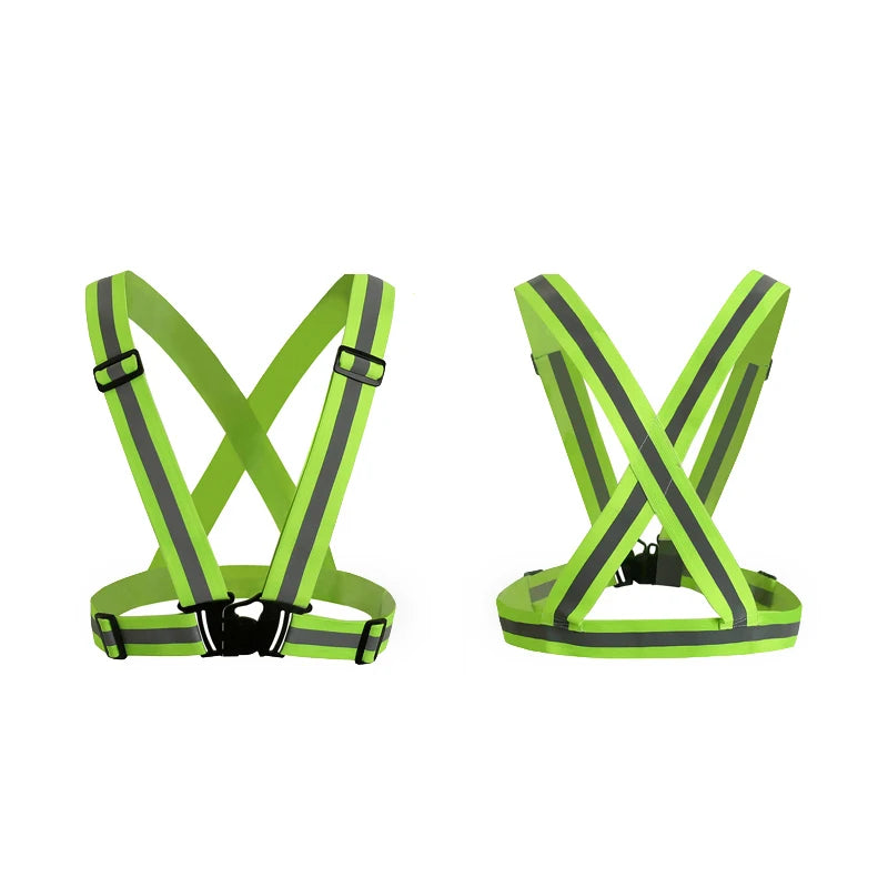 Fluorescent Reflective Belt Reflective Vest Hi Visibility Running Belt Adjustable Safety Reflective Strip Vest Belt MegaBDM