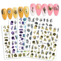 Wholesale Lase Flower Design Nail Decals Self-Adhesive 3D Gold Flower Nail Art Sticker