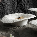 Factory Customized Retro White Salad Deep Soup Plate Eco-Friendly Matte Ceramic Luxury Matte Black Irregular Flat Stone