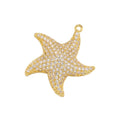 CZ8666 Popular Rainbow Gold Silver Rose Gold Plated Cubic Zirconia Diamond CZ Micro Pave Sea Life Starfish  Charms Pendants
