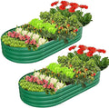 Customizable 8 Inches High 6 in 1 Modular Metal Raised Planter Bed for Vegetables Flowers Patio Ground Planter Box
