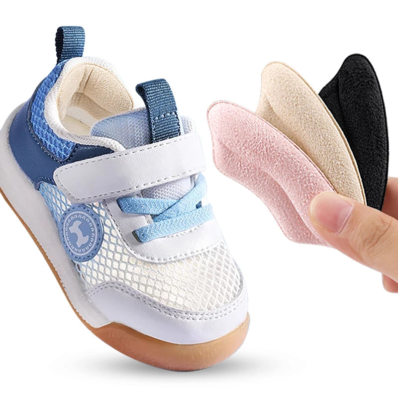 Soft Kid Sponge Anti-Friction Heel Grips Liner Cushion Pads Heel Pads for Loose Shoes Toe Caps for Children
