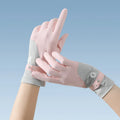 Custom logo Ultrathin Quick Dry Anti Uv Sun protection Girls Women Summer Driving Gloves