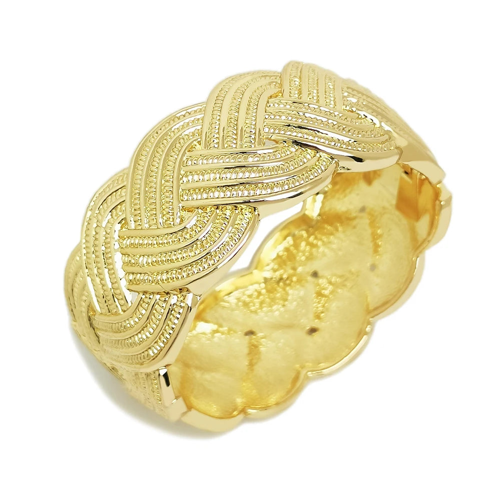 Retro Exaggerated Braided Cuff Bracelet Metal Wide Punk Fashion Personality Bangle Bracelet Female Accessories