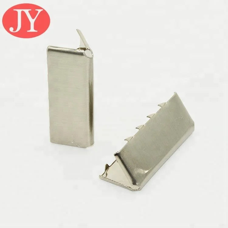 China Factory Wholesale Zinc Alloy Metal Tooth Ribbon Rope Tail Clamp Clip Belt Webbing Ended Nickel-Free Cord Lock 6x25mm
