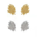Vintage Temperament Anti-allergy Brass Electroplated Real Gold Irregular Braided Stud Earrings