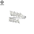 RINNTIN SR306 Silver 14K Gold Plated Princess Fashion Jewelry Rings Cubic Zirconia Engagement Ring for Women