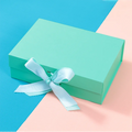 Bow Gift Box Magnetic Flip Packaging Rigid Ribbon Wedding Cardboard Boxes Bowknot Clamshell Folding Shipping Box