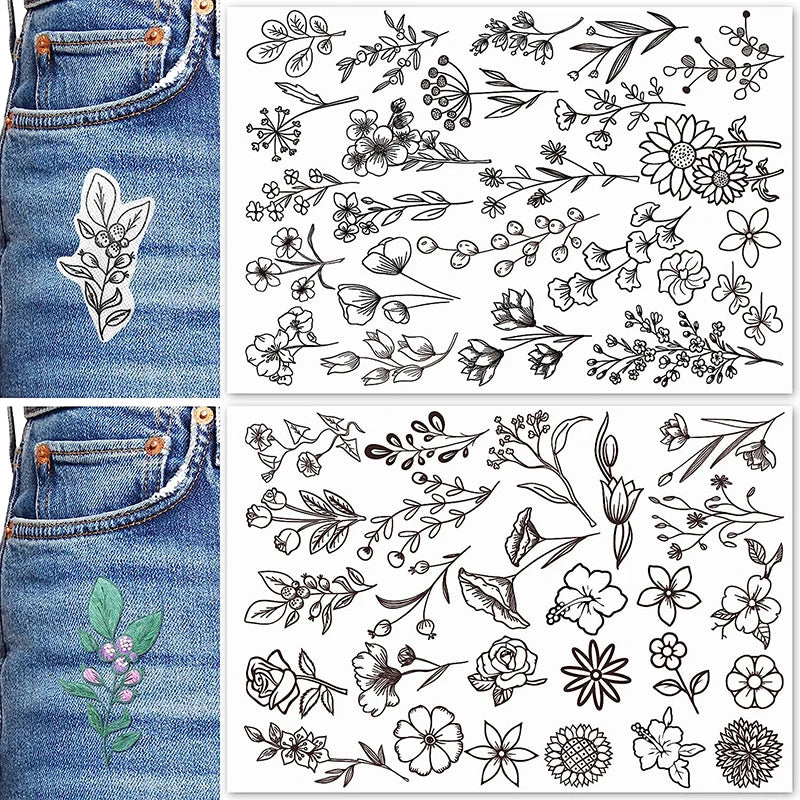 Water-soluble Hand Sewing Stabilizer Used for Embroidery Fabric Washing Stabilizer Floral Pattern Embroidery Stabilizer