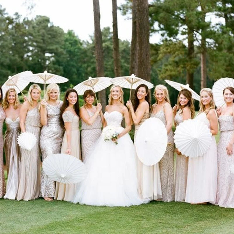 Wholesale Bridal Wedding Paper Parasol Manual Control Guest Parasol for Weddings and Travel