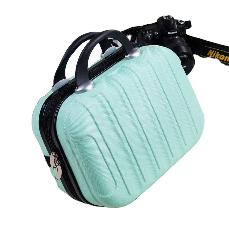 Factory Direct Wholesale New Light Weight Candy Color Portable Mini Suitcase Women 14 Inch Cosmetic case Travel Makeup case