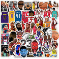 50Pcs Basketball Star Collection Funny Cartoon Graffiti Sticker Notebook Laptop Bottle Car Waterproof Custom Basketball Label