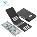 Factory Custom Crazy Horse Genuine Leather RFID Blocking Money Clip With Slim Wallet Cardholder for Men