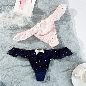 Japanese Underwear T-back Women's Thong love Bow Sweet Cute Underwear Sexy Girl Thong