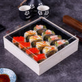 Hot Sales Disposable Sweet Black Chocolate Luxury Customized Food Cake Snack Bread Aspen Wood Sushi Box Packaging